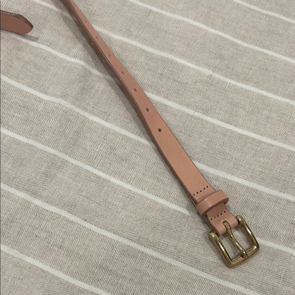 J. Crew Light Pink Leather Belt with Gold Buckle - Picture 4 of 5